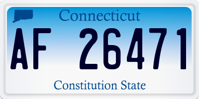 CT license plate AF26471