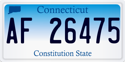 CT license plate AF26475