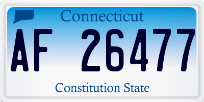 CT license plate AF26477