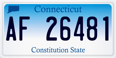 CT license plate AF26481