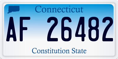 CT license plate AF26482