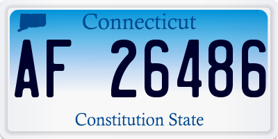 CT license plate AF26486
