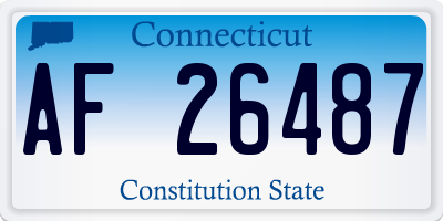 CT license plate AF26487