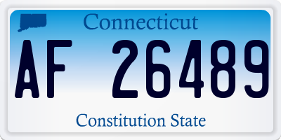 CT license plate AF26489