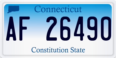 CT license plate AF26490
