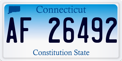 CT license plate AF26492