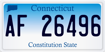 CT license plate AF26496