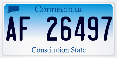 CT license plate AF26497