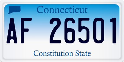 CT license plate AF26501
