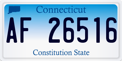 CT license plate AF26516