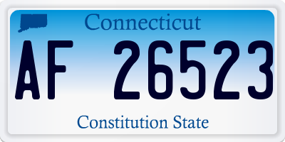 CT license plate AF26523