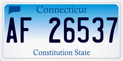 CT license plate AF26537