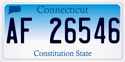 CT license plate AF26546