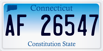 CT license plate AF26547