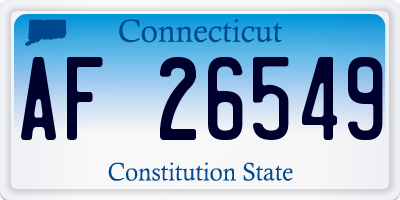 CT license plate AF26549