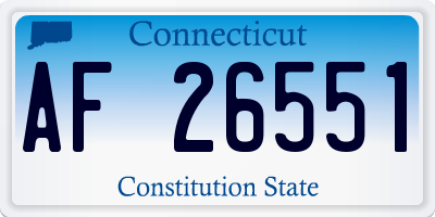 CT license plate AF26551