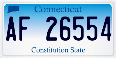 CT license plate AF26554