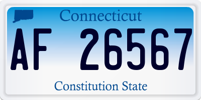 CT license plate AF26567