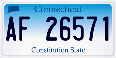 CT license plate AF26571