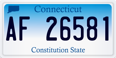 CT license plate AF26581