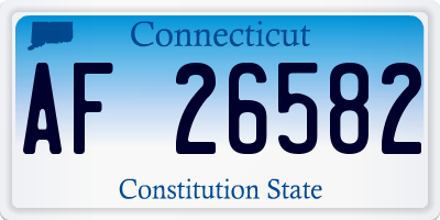 CT license plate AF26582