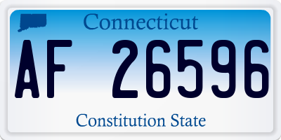 CT license plate AF26596