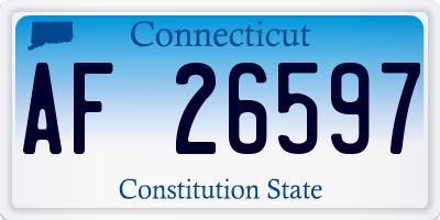 CT license plate AF26597