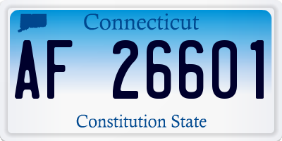 CT license plate AF26601