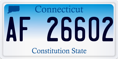 CT license plate AF26602