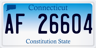 CT license plate AF26604