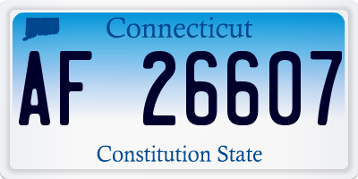 CT license plate AF26607