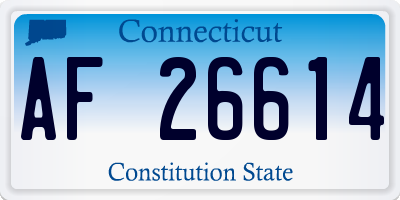 CT license plate AF26614