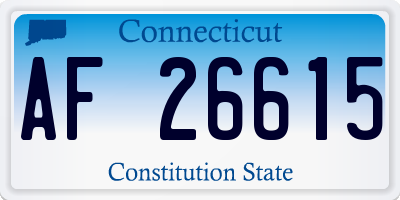 CT license plate AF26615