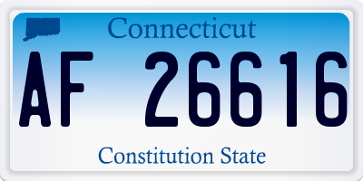 CT license plate AF26616