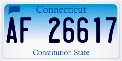 CT license plate AF26617