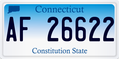 CT license plate AF26622