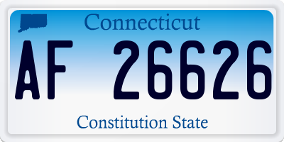 CT license plate AF26626