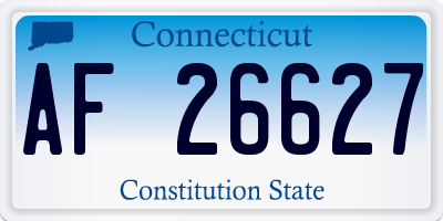CT license plate AF26627