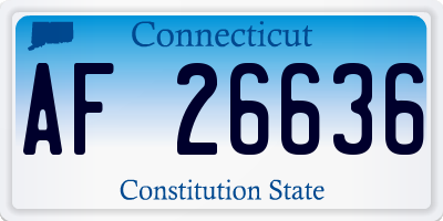 CT license plate AF26636