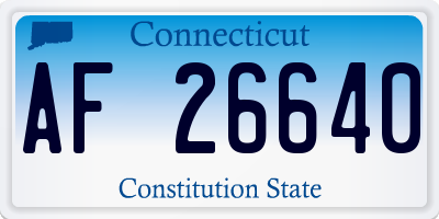 CT license plate AF26640