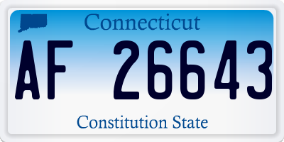 CT license plate AF26643