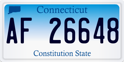 CT license plate AF26648