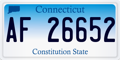CT license plate AF26652