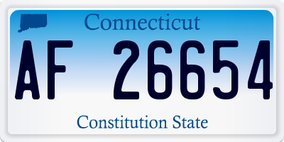 CT license plate AF26654