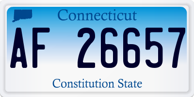 CT license plate AF26657