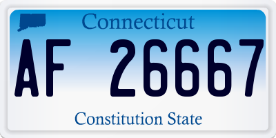 CT license plate AF26667