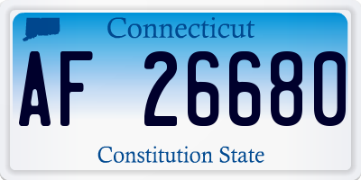 CT license plate AF26680