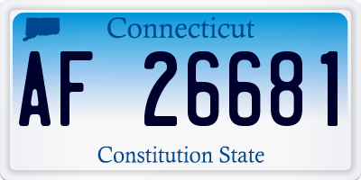 CT license plate AF26681