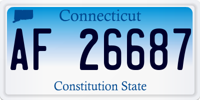 CT license plate AF26687