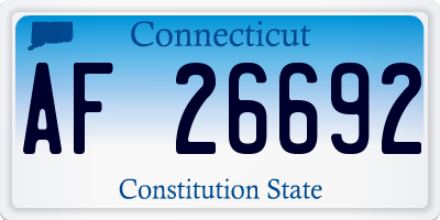 CT license plate AF26692
